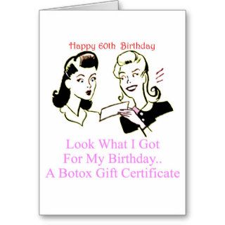 Funny 60th Birthday Botox Cards