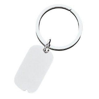 925 Sterling Silver Solid Dog Tag Engraveable Key Ring Jewelry