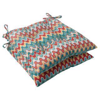 Pillow Perfect Outdoor Blue Nivala Wicker Seat Cushions (Set of 2) Pillow Perfect Outdoor Cushions & Pillows