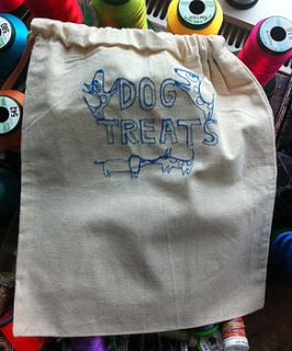 embroidered treats bag for pets by ilovespoon