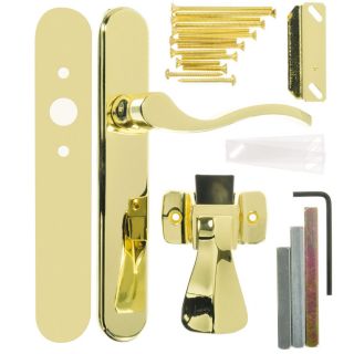 WRIGHT PRODUCTS 3.5 in Keyed Polished Brass Screen Door and Storm Door Mortise Latch