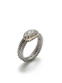 Classique Grey & Diamond Station Ring by Charriol