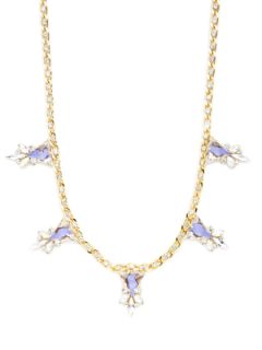 Gold & Crystal Station Necklace by Noir Jewelry
