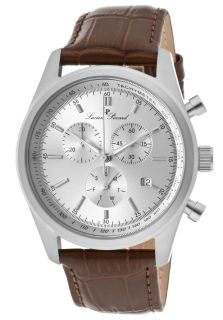 Lucien Piccard 11570 02S  Watches,Mens Eiger Chronograph Silver Dial Brown Genuine Leather, Chronograph Lucien Piccard Quartz Watches