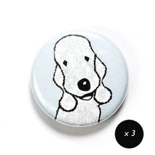 set of three bedlington terrier magnets by forever foxed