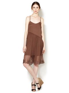 Textured Silk Asymmetrical Waist Dress by Anjara Garcia