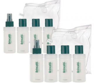 Airline Travel 8 piece Refillable Bottle Set with 2 Toiletry Bags —