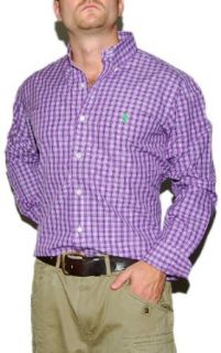 Polo Ralph Lauren Mens Dress Shirt Plaid Purple Large Clothing