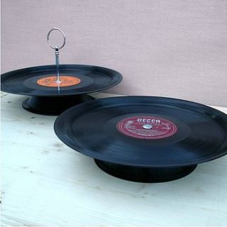 vinyl record cake plate by vinyl village