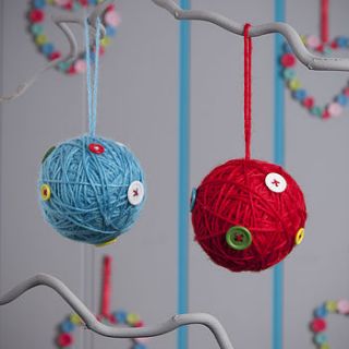 ball of wool christmas tree decoration by the contemporary home