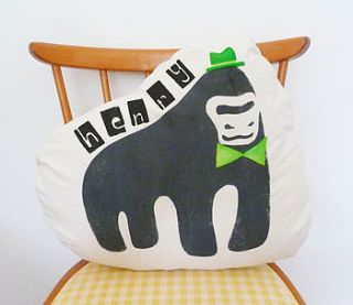 personalised children's gorilla cushion by little dandies