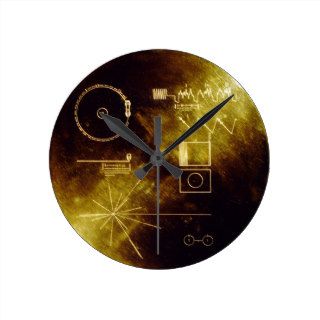 Voyager's Golden Record Round Clocks