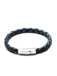 "Scoubidou" Silver and Italian Leather Single Loop Bracelet by Tateossian