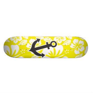 Cadmium Yellow Tropical Hibiscus; Anchor Skate Decks