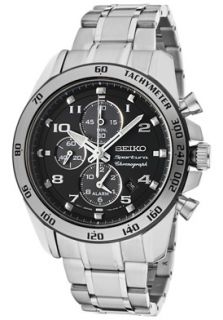 Seiko SNAE61  Watches,Mens Sportura Chronograph Alarm Black Dial Stainless Steel, Chronograph Seiko Quartz Watches