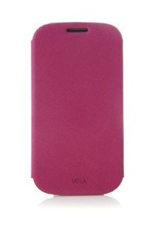 VOIA SG 435PNK Saffiano Series Genuine Leather Folding Type Case for Samsung Galaxy S III with Wallet Pockets   1 Pack   Retail Packaging   Pink Cell Phones & Accessories