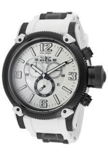 Invicta 11366  Watches,Mens Russian Diver Chronograph White MOP/White Dial White Polyurethane, Casual Invicta Quartz Watches