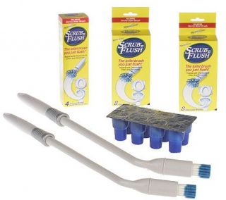 Scrub n Flush Toilet Bowl Cleaning Kit w/20 Disposable Brushes —