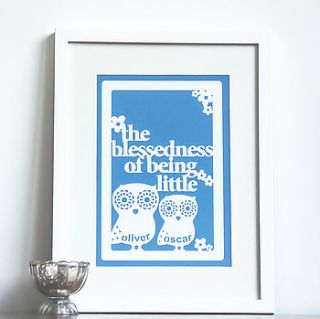 'blessedness of being little' print wall art by ant design gifts