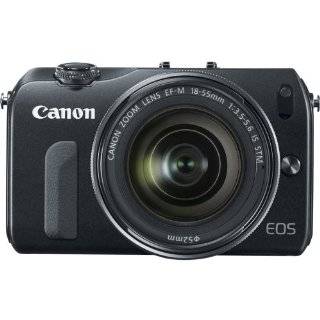   Canon EOS M Mirrorless Digital Camera with 18 55mm Lens and Flash Kit (Black)  Point And Shoot Digital Cameras  Camera & Photo