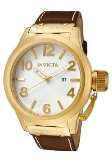 Invicta 1136  Watches,Mens Corduba White Dial Brown Genuine Calf Leather, Casual Invicta Quartz Watches