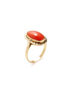 Estate Coral Oval Ring by Estate Fine Jewelry