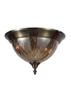 Avery 3 Light Flush Mount Antique Brass Ceiling Light by Crystorama