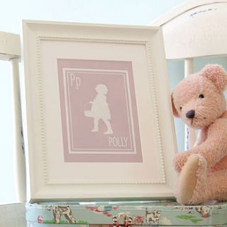 personalised girl vintage silhouette print by hopsack & olive