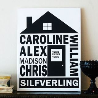 personalised family house print by i love design
