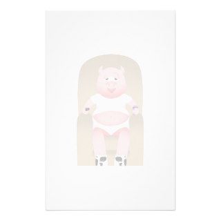 Couch Potato Pig Stationery Paper