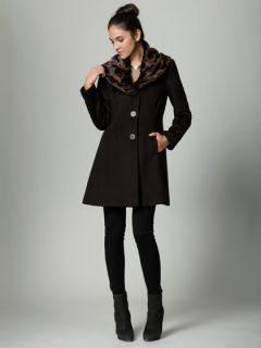 Ricky Faux Fur Collar Coat by Tahari Outerwear
