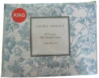 Laura Ashley Crawford Blue KING Sheet Set   Pillowcase And Sheet Sets