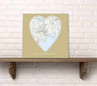 personalised ‘home is where mum is’ map by maps international