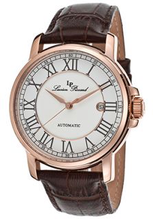 Lucien Piccard 12393 RG 02 BR  Watches,Rioja Automatic Rose Tone Steel Case White Dial Brown Genuine Leather Strap, Casual Lucien Piccard Automatic Watches