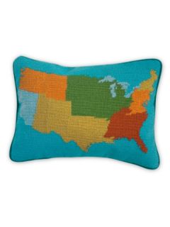 USA Needlepoint Pillow by Jonathan Adler