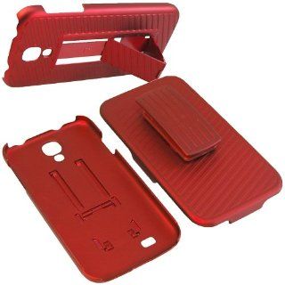 BW Hard Cover Combo Case Holster for AT&T, Cricket, Sprint, T Mobile, U.S. Celluar, Verizon Samsung Galaxy S IV 4 S4 i9500  Red Cell Phones & Accessories