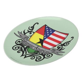 Ghanaian American Shield Flag Party Plates