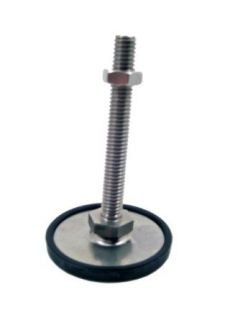 J.W. Winco 8N40SA5/KR Series GN 440.5 Stainless Steel Leveling Feet with Plastic Base Cap, Metric Size, M8 x 1.25 Thread Size, 40mm Base Diameter, 40mm Thread Length Vibration Damping Mounts
