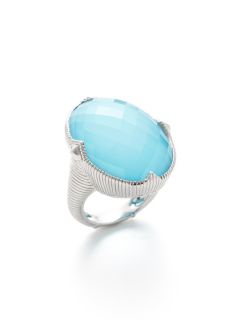 Contempo Turquoise Doublet Large Oval Ring by Judith Ripka