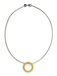 Ono Moda Yellow Enamel Circle Necklace by Movado