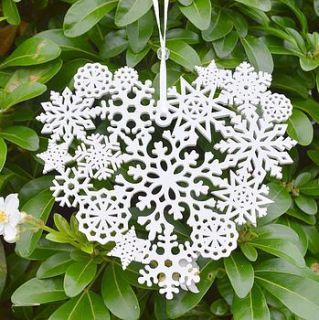 small christmas snowflake heart decoration by pippins gift company
