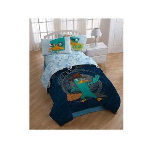 Disney Phineas & Ferb 'Agent P' Perry the Platypus FULL Bed in a Bag twin/full Comforter with full size Sheet Set   Childrens Bedding Collections