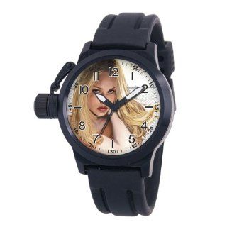 Marvel Comics Men's MA0707 D453 BlackRubber 'Emma Frost' Crown Protector Watch Watches