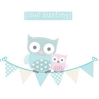 owl bunting fabric wall stickers by littleprints