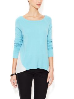 Cashmere Contrast Back Sweater by White + Warren
