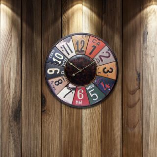 Infinity Instruments Time Travels License Plate Wall Clock