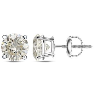 Auriya 18k White or Yellow Gold 1 to 2ct TDW Certified Round Diamond Earrings (J K, I1 I2) Auriya Diamond Earrings