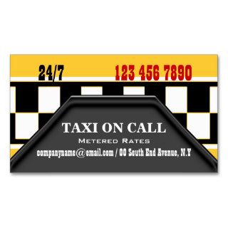 Taxi cab driver services business card template