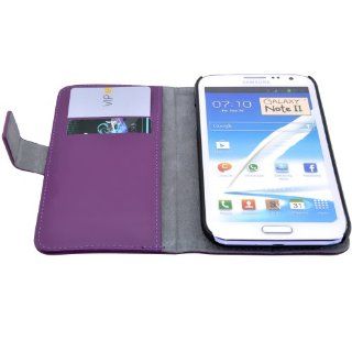 VicTsing 3 in 1 Credit Card Holder Leather Wallet Case with Stand for Samsung Galaxy Note 2 II N7100 (Purple) Cell Phones & Accessories