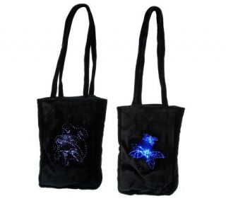Set of 2 Light up Illusion Black Velvet Halloween Bags —